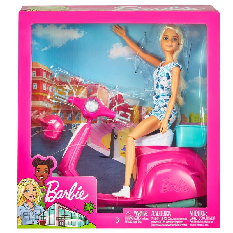 Mattel Barbie Muñeca Motoneta con Muñeca GBK85