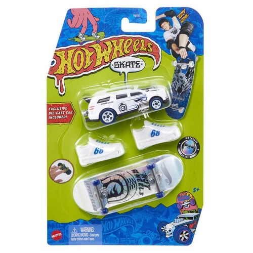 Hot Wheels 2 Pack Skate Patineta y Carro Blanco