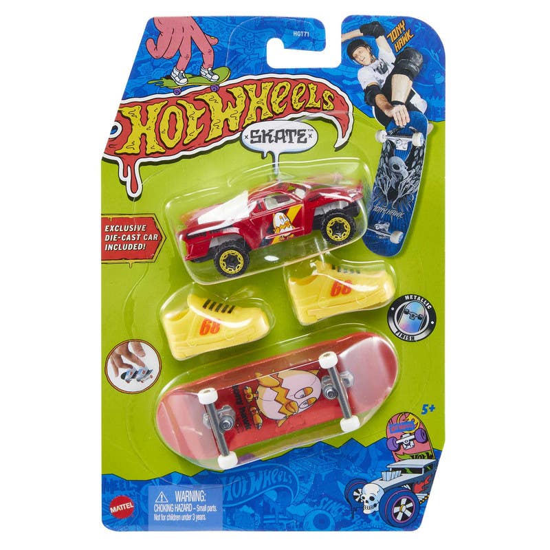 Mattel Hot Wheels Skate Patineta y Carro Rojo HGT71