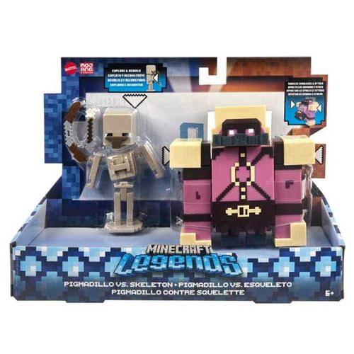 Minecraft Figuras de Acción 2 Pack Pigmadillo vs Esqueleto