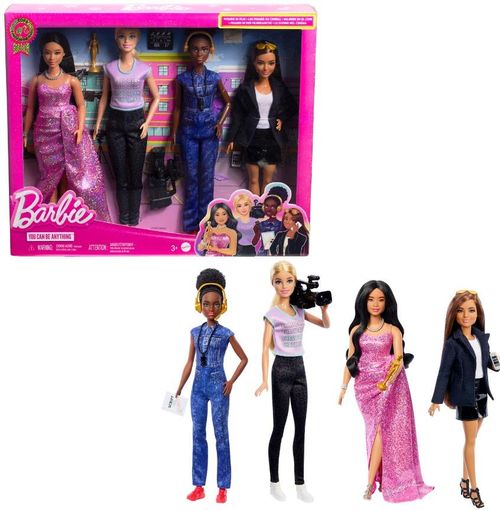 Barbie Profesiones Directora de Cine Set con 4 Muñecas