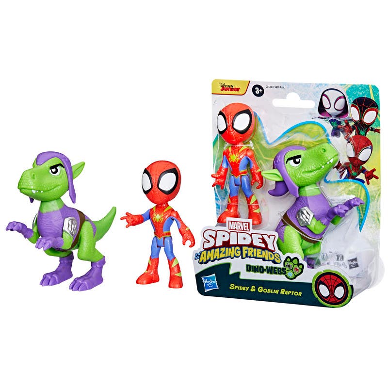 Hasbro-Marvel-Spidey-And-His-Amazing-Friends-Dino-Webs-Set-De-Figuras-De-Accion-Con-Spidey---Goblin-Raptor-G0120