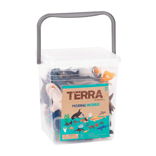 Animales Marinos Terra Cubeta con 26 animales y 32 accesorios