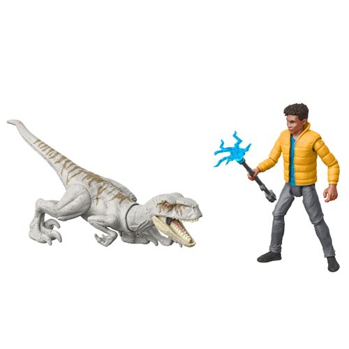 Jurassic World Animado Set de Juegos Incluye Dinosauiro,  Personaje Humano y Realidad Aumentada