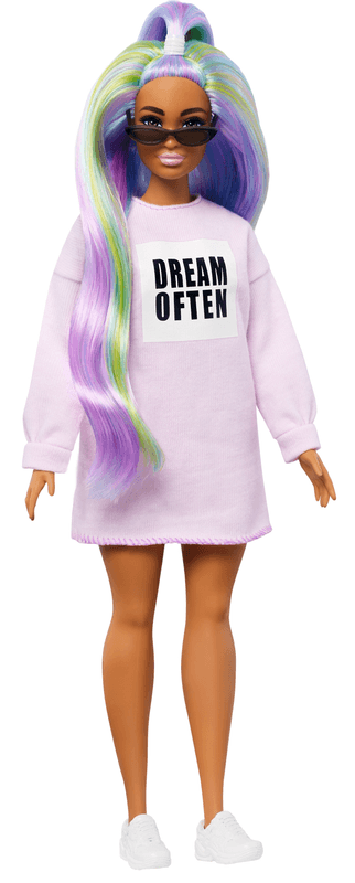 Barbie Diversidad Fashion Doll & Beauty Cabello Multicolor y Sudadera XL
