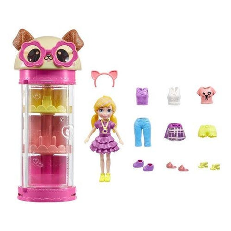 Mattel-Polly-Pocket-Tubode-Modas-Giratorio-de-Perrito-HKW04