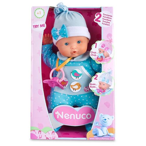 Nenuco que dice Mamá, Papá, Ríe y llora sin su Chupón; Outfit Azul
