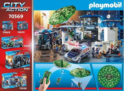 Playmobil Set de Juego Helicóptero de Policía