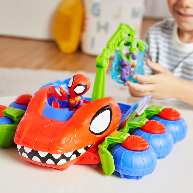 Hasbro-Marvel-Spidey-And-His-Amazing-Friends--Set-De-Juego-De-Superheroes-Dino-Grua-Aracnida-F9480-
