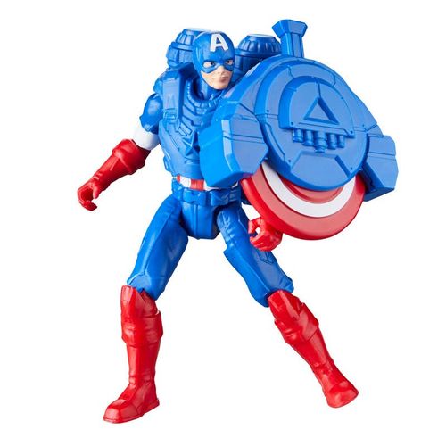 Avengers Muñeco Capitán América con Lanzador de Escudo 4"