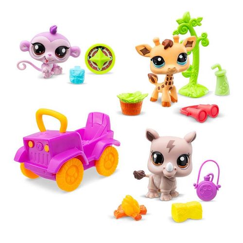 Littlest Pet Set de Juego Safari con 3 Mascotitas con Accesorios