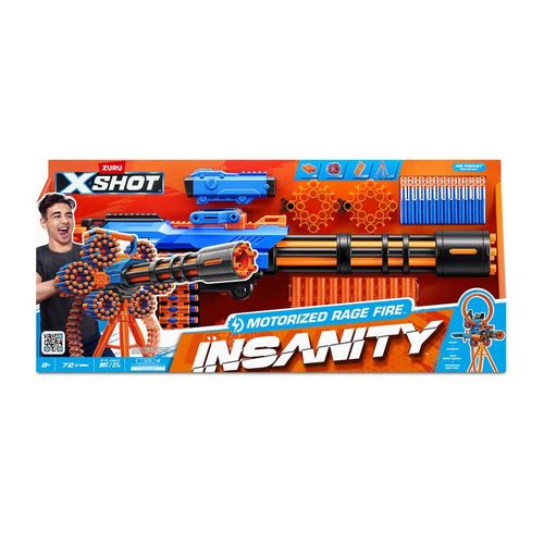 Lanzador de Dardos X-Shot Insanity Motorized Rage Fire con 72 Dardos