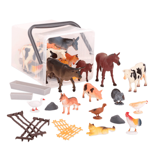 Animales de la Granja Terra Cubeta con 24 animales y 34 accesorios