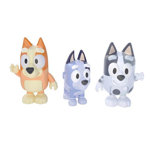 Bluey Mini Muñecos 3 Pack Bluey, Socks y Muffin