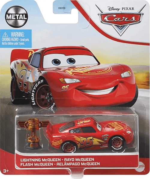 Cars de Disney y Pixar Vehículo de Juguete Rayo McQueen con Copa Pistón