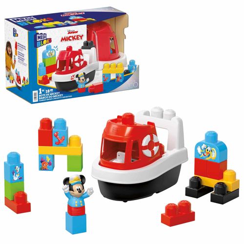 Disney Mickey Mouse Barco Mega Bloks Incluye a Mickey Mouse