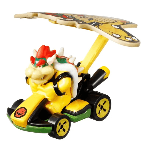 Hot Wheels Mario Kart  Vehículo Bowser con Glider