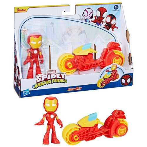 Iron Man Mini Muñeco Iron Man con Moto, Spidey y sus Amigos