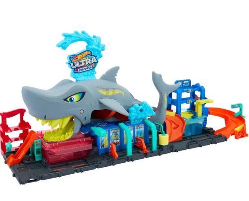 Hot Wheels Set de Juego Lavado de Autos Mega Tiburón