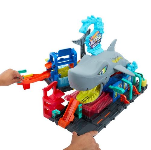 Hot Wheels Set de Juego Lavado de Autos Mega Tiburón
