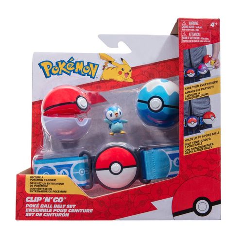 Pokémon 2 Packs Figuras de Juguete Piplup y Cinturón 95283