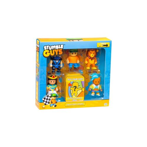 Stumble Guys -6pack figuras 2": Ninja Kai, Mr. Stumble, Leonidas, Cleopatra, Figura Sorpresa, Veloci T