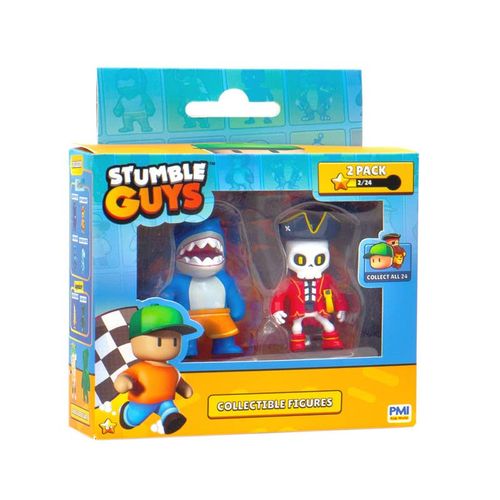 Stumble Guys 2 Pack Mini Figuras Megalodon y  Cap Noheart