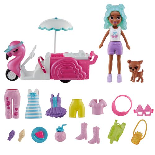 Polly Pocket Disfraz Carrito de Bocadillos Flamingo
