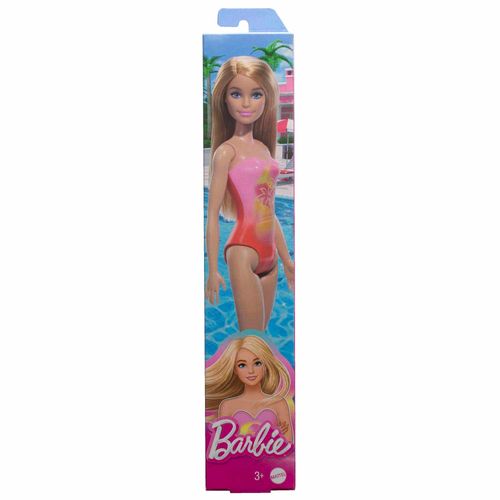 Barbie Fashion Doll & Beauty de Playa con Traje de Baño Rosa