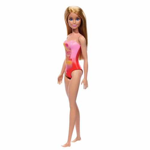 Barbie Fashion Doll & Beauty de Playa con Traje de Baño Rosa