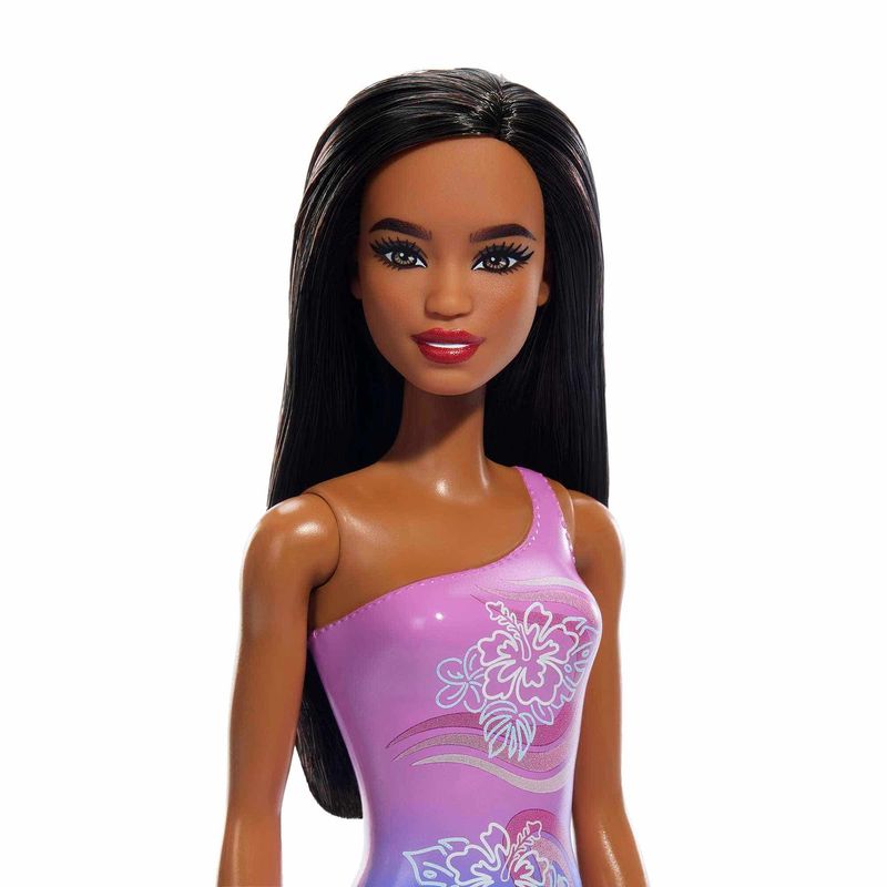 Mattel-Barbie-Playa-con-Traje-de-Baño-Morado-DWJ99
