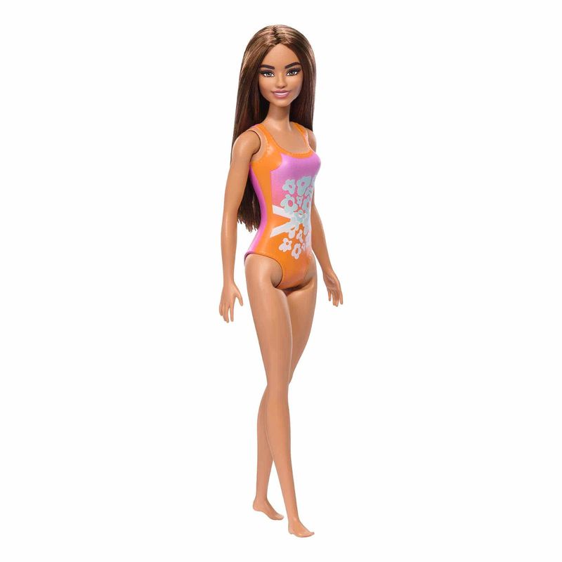 Mattel-Barbie-Playa-con-Traje-de-Baño-Naranja-DWJ99