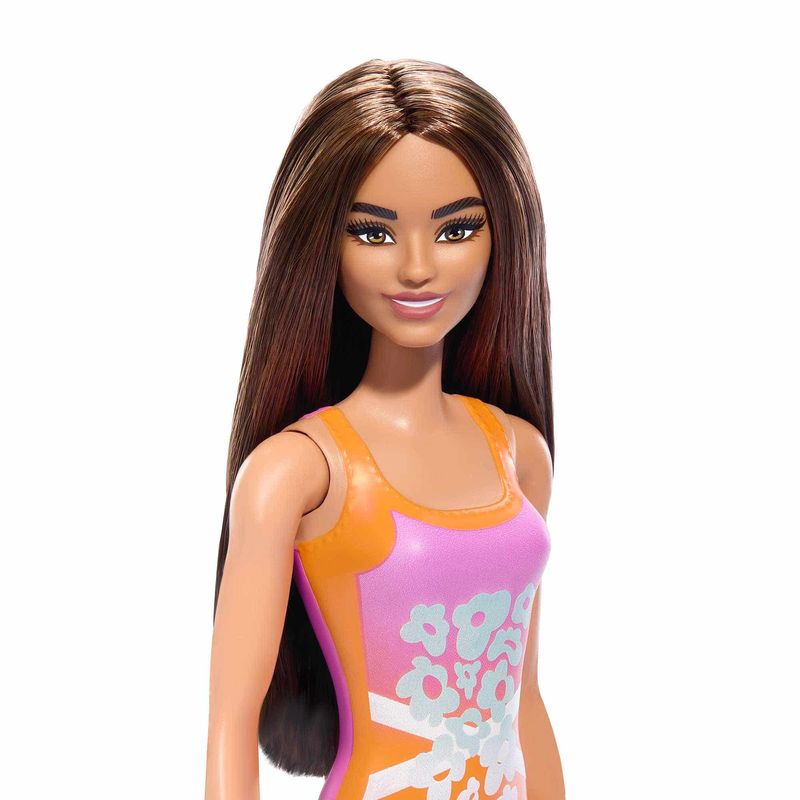 Mattel-Barbie-Playa-con-Traje-de-Baño-Naranja-DWJ99
