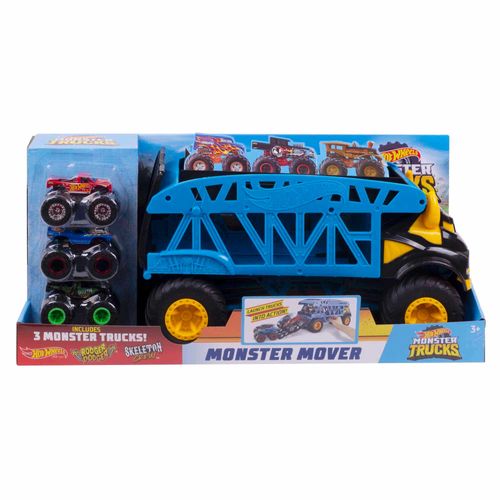 Hot Wheels Monster Truck Transportador con 3 Coches