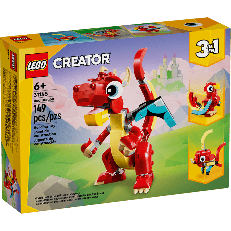 LEGO-Dragon-Rojo-3-en-1-Creator--31145