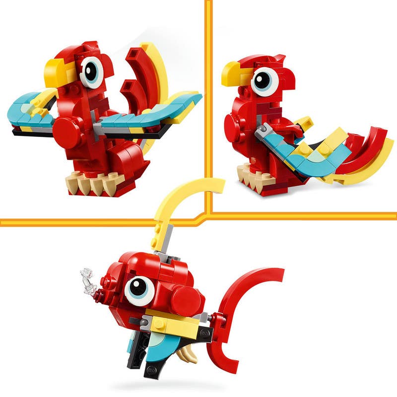 LEGO-Dragon-Rojo-3-en-1-Creator--31145