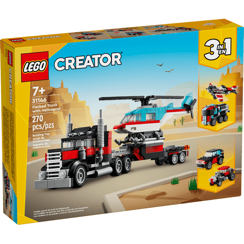 LEGO-Camion-Plataforma-con-Helicoptero-Creator-31146