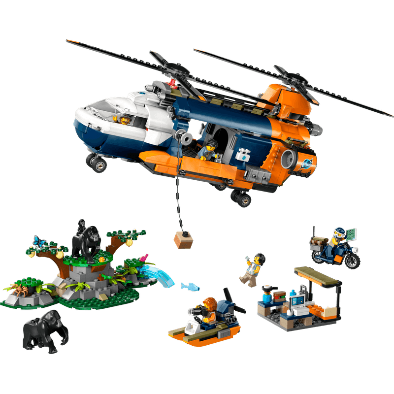 LEGO-City-Exploradores-de-la-Jungla--Helicoptero-en-Campamento-Base-60437