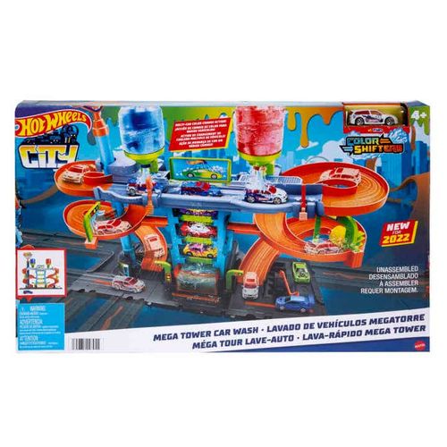 Hot Wheels City Set y Pista Mega Torre de Autolavado