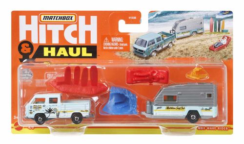 Matchbox Hitch y Haul Trailer y Boogie Set, incluye Figuras y Accesorios