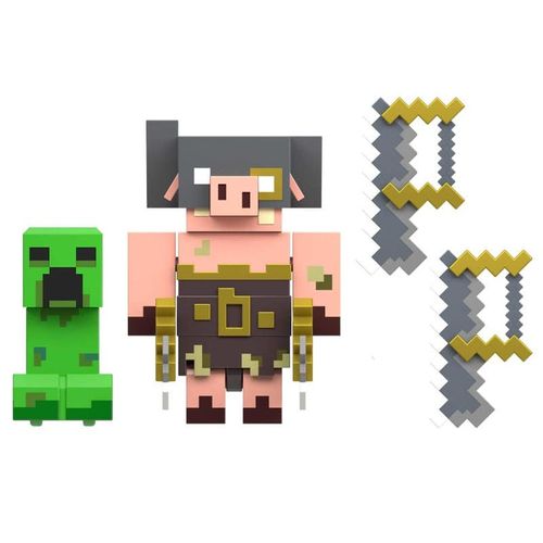 Minecraft Figuras de Acción 2 Pack Creeper vs Piglin Bruiser