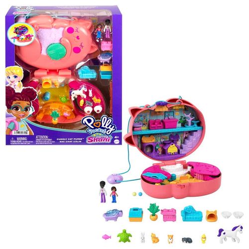 Polly Pocket Bolso de Gato con Departamento  con 19 Accesorios