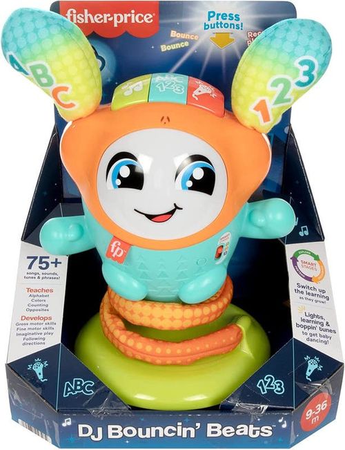 Juguete para Bebés  Fisher-Price Dj Bouncy Salta y Aprende con Luces y Sonido