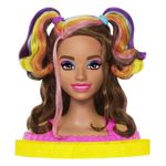 Mattel-Barbie-Muñeca-Peinados-Arcoiris-Neon-Castaña-HMD80