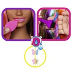 Mattel-Barbie-Muñeca-Peinados-Arcoiris-Neon-Castaña-HMD80
