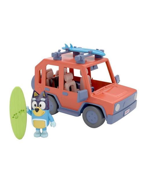 Bluey Coche de papá con Tablas de Surf y Figura de Papá