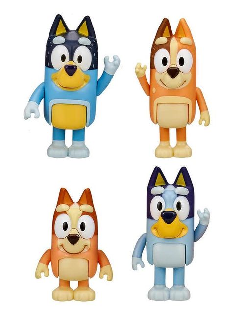 Bluey Mini Muñecos 4 Pack Bluey, Bingo, Papá y Mamá