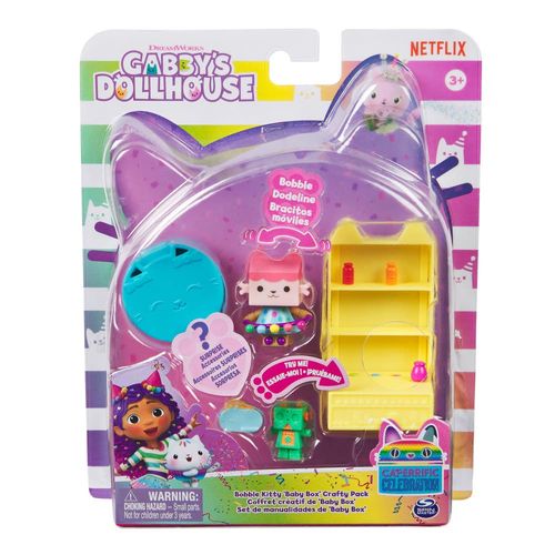 Gabby's Doll House Mini Set de Juego Mueble para Adornar la Casa con Figura de Baby Box