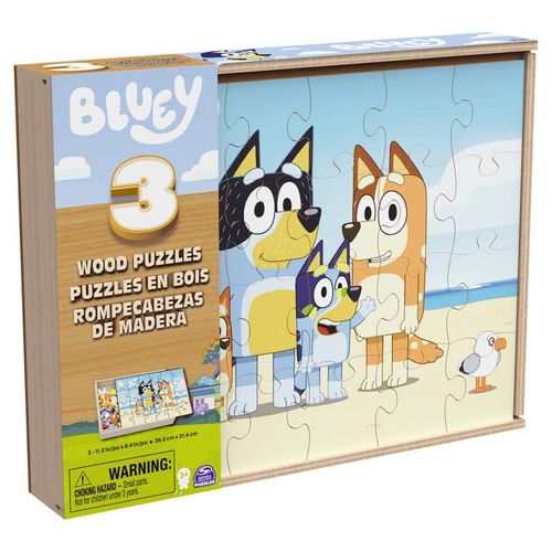 Rompecabezas de Madera de Bluey 3Pack de 24 Piezas
