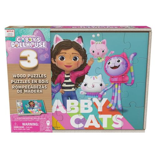 Gabby's Doll House Rompecabezas de Madera 3 Pack
